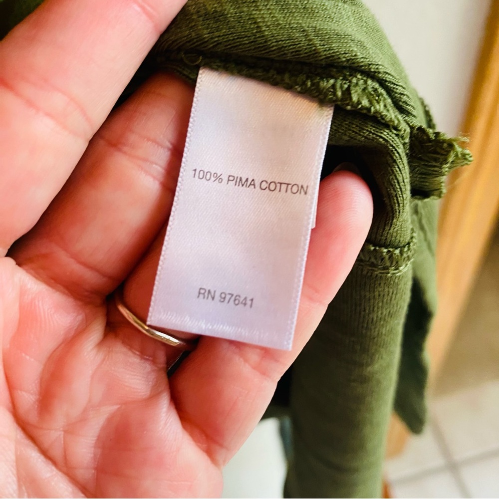 J.Jill 100% Pima Cotton Sage Green Dipped Hem Tunic XS - Picture 5 of 6
